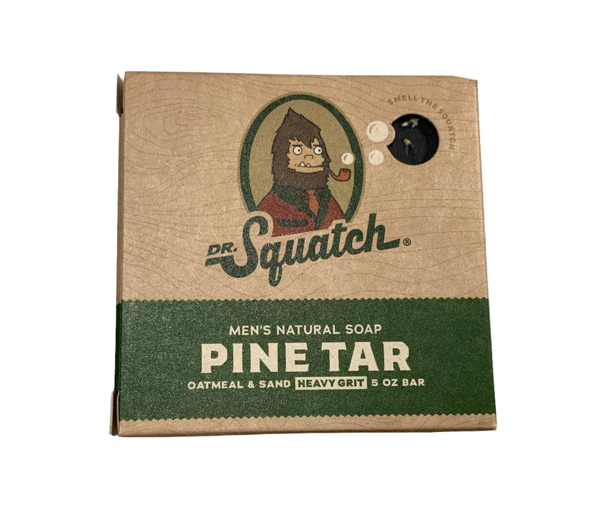 Dr. Squatch Men's Natural Bar Soap with Heavy Grit- Pine Tar, New but scruffy packaging
