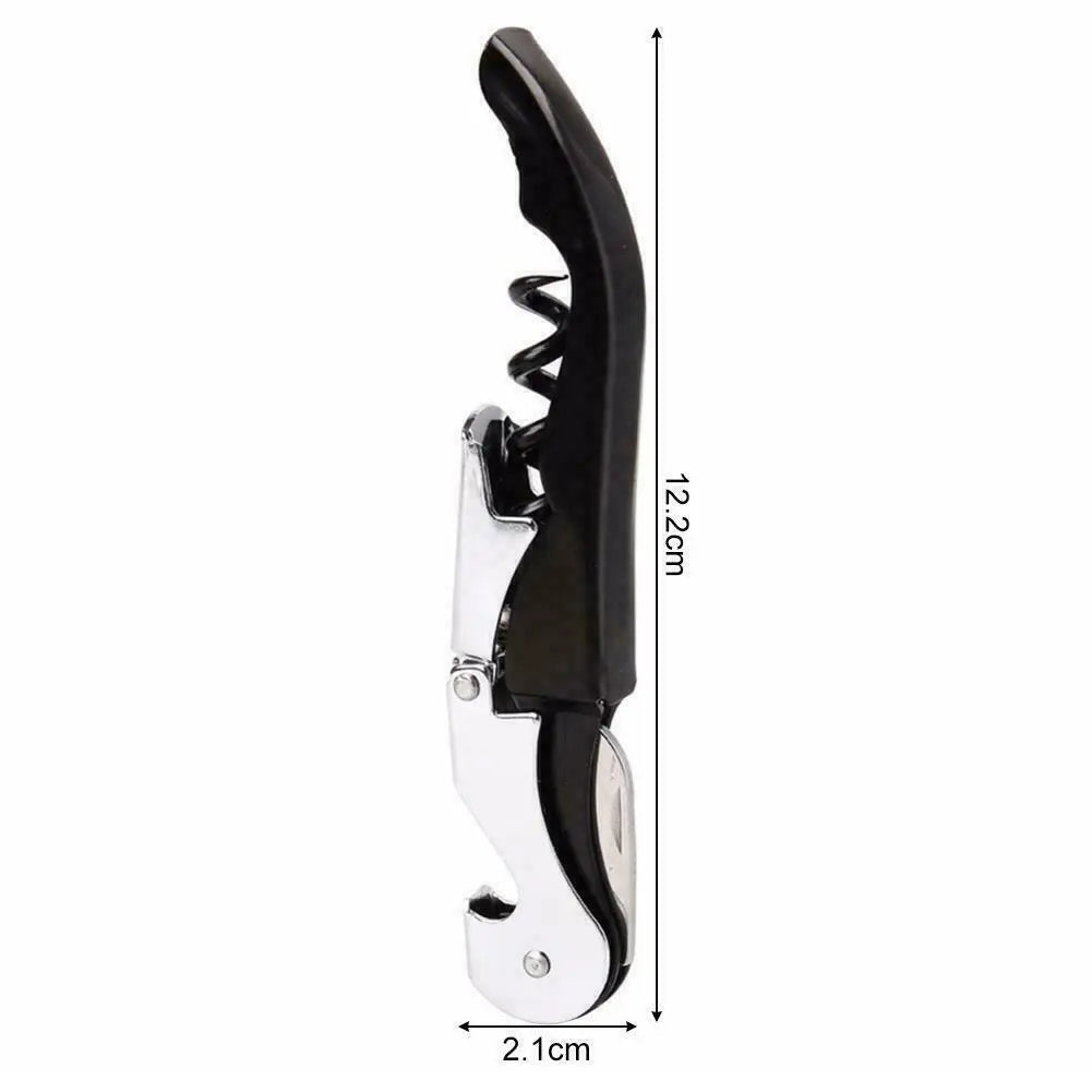 Cork Screw Wine Bottle Opener Professional Stainless Steel Metal Waiters Black