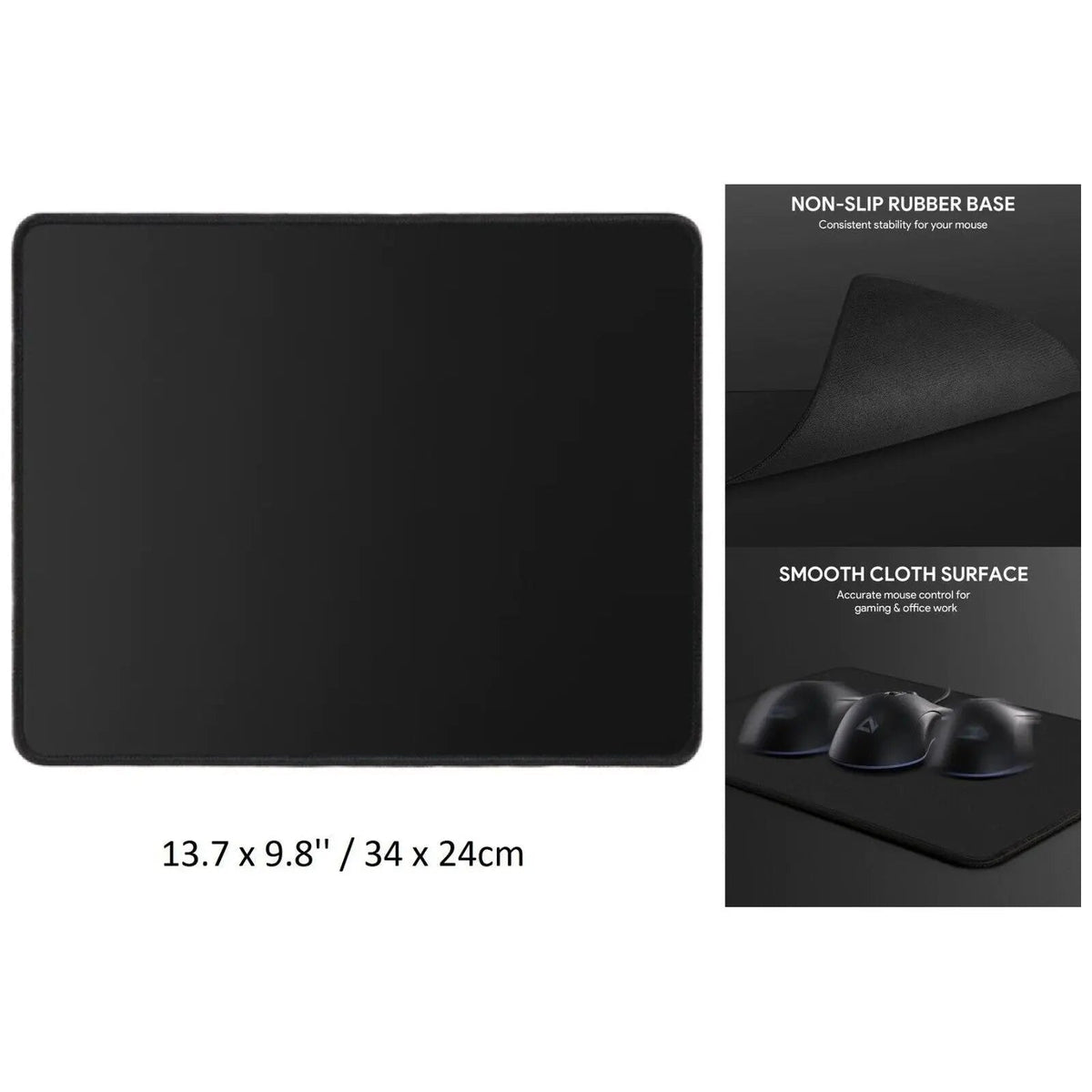 Mouse Mat Pad Fabric Foam PC Desk Computer Laptop Office Non Slip