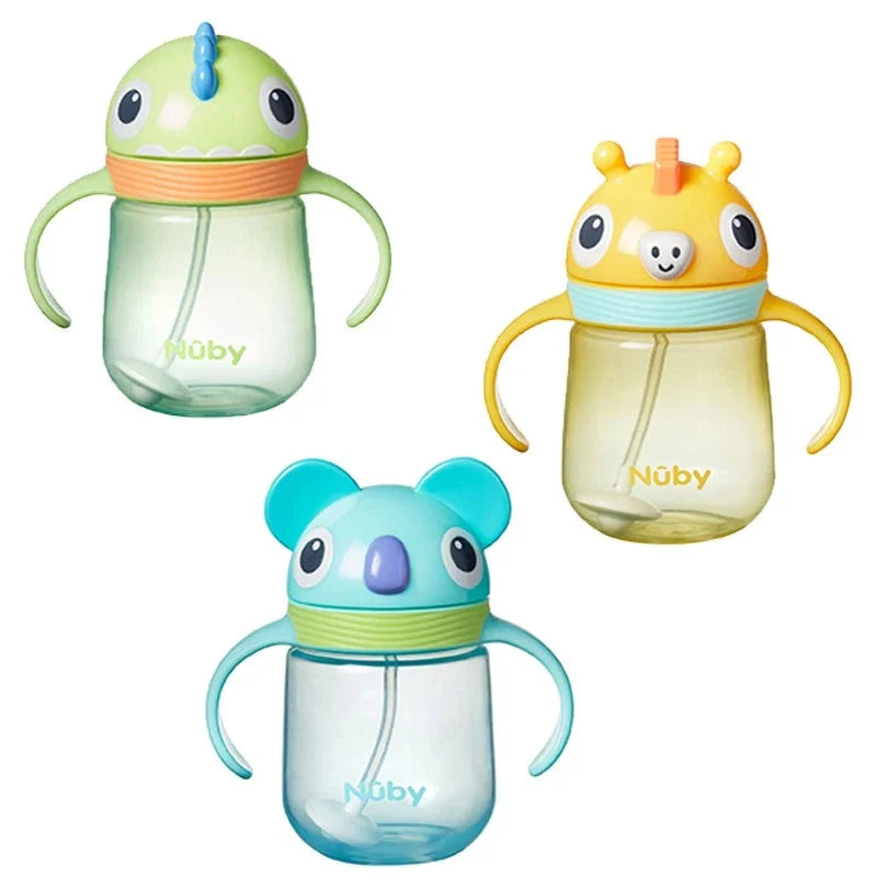 Nuby Sippy Cup Straw Bottle Trainer Beaker 240ml Handle 6 Months