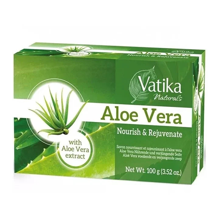 Vatika Aloe Vera Nourish & Rejuvenate Soap for Hydrated, Healthy Skin 100g