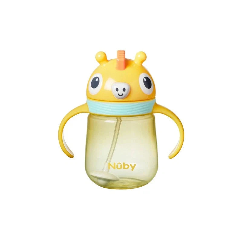 Nuby Sippy Cup Straw Bottle Trainer Beaker 240ml Handle 6 Months