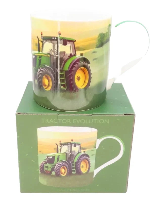 Green Tractor Mug 9 CM Boxed Fine China Tableware Gift Countryside Farming