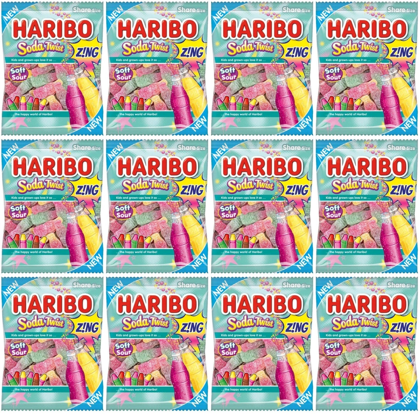 12 x Haribo Soda Twist Zing 160G