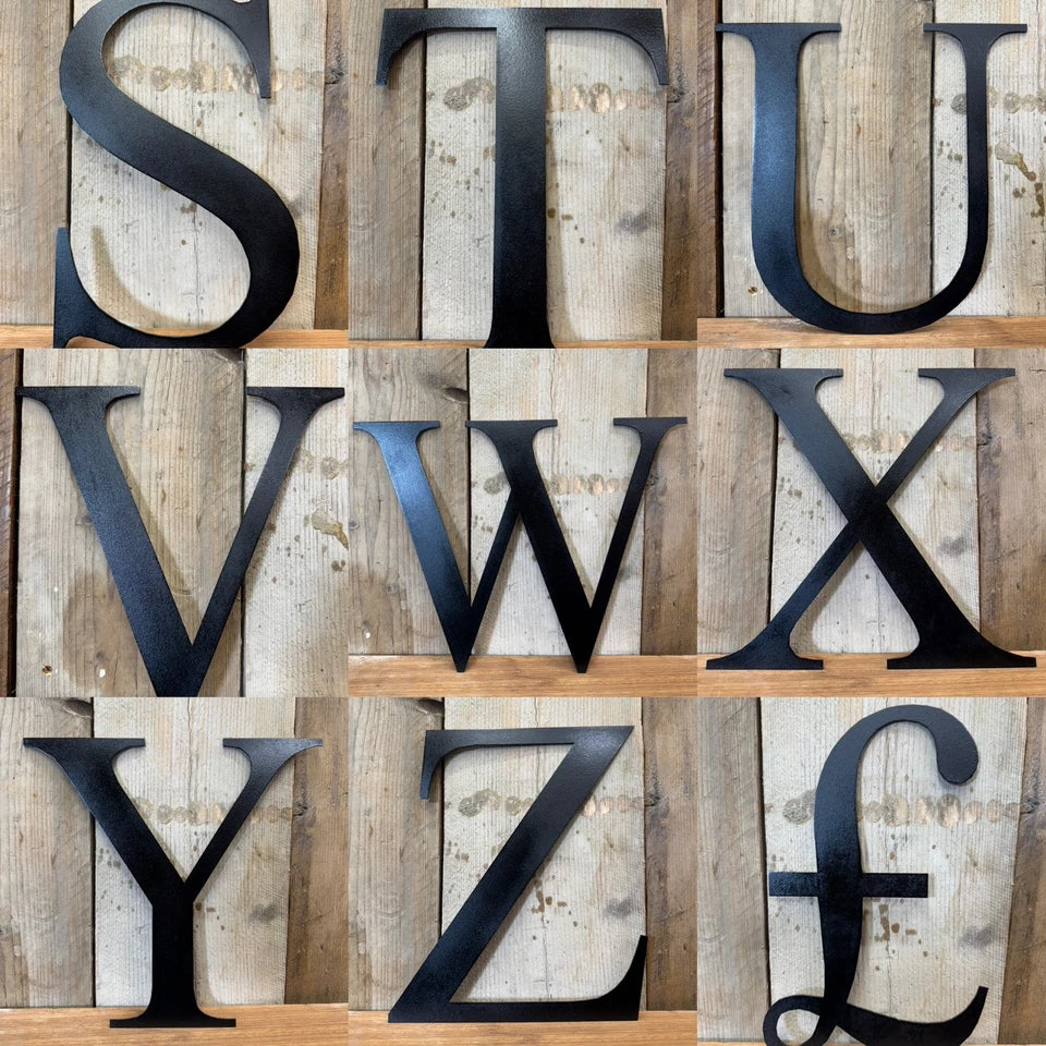 Vintage Black Metal Alphabet Letters – 5” or 12” Decorative Lettering A–Z
