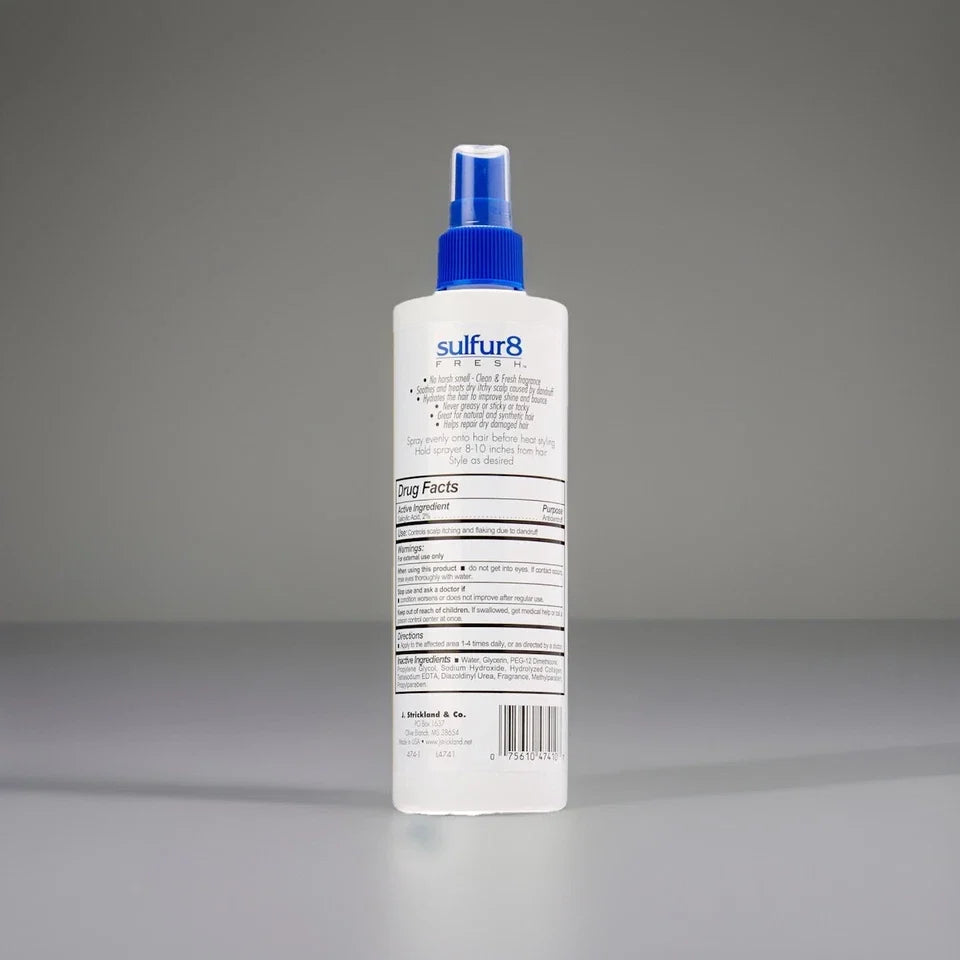 Sulfur8 Medicated Oil Sheen Moisturizing Spray for Dandruff Relief & Shiny Hair 12oz
