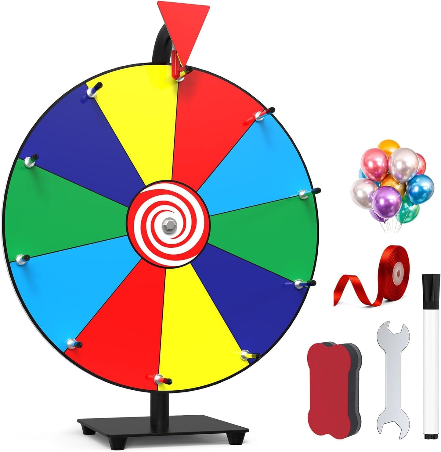 S SKSTYLE 14-Inch Spinning Prize Wheel | 10 Slots Tabletop Roulette for Events