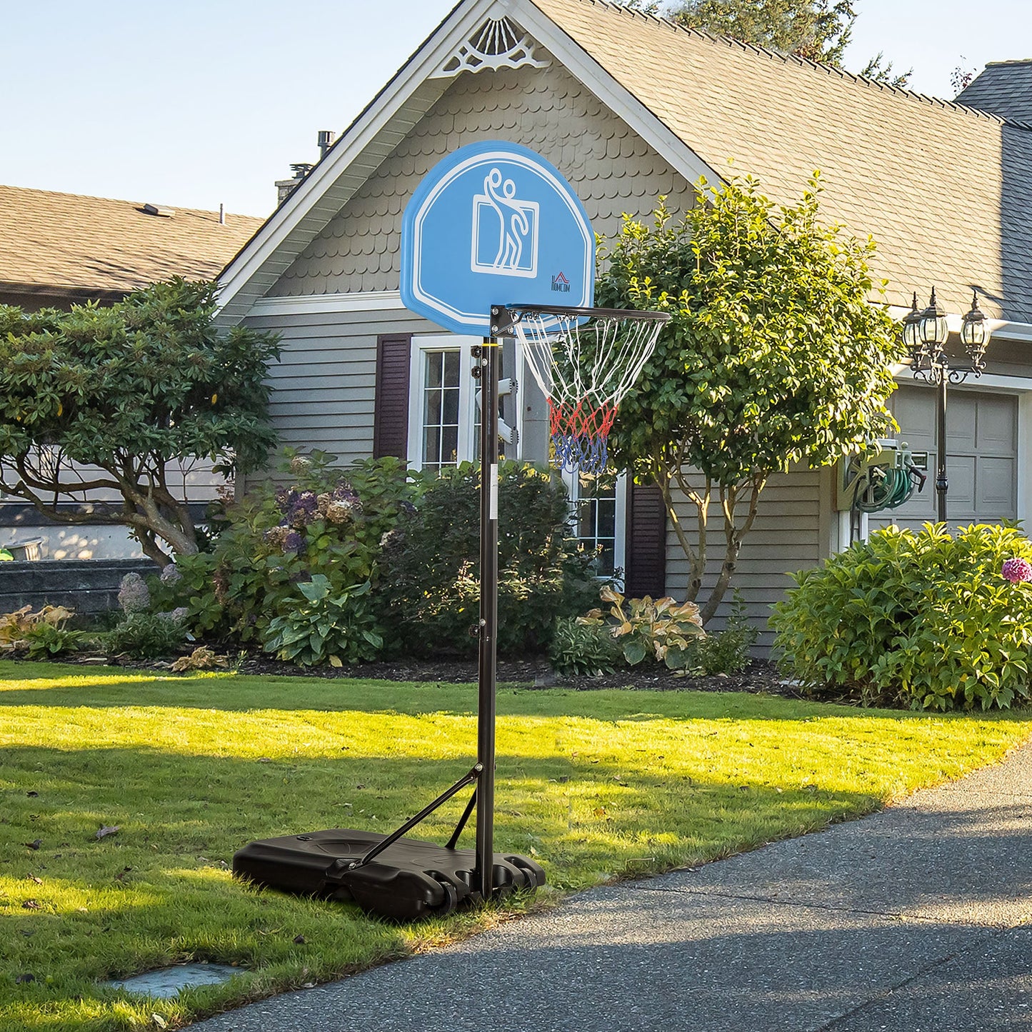 HOMCOM Adjustable Basketball Hoop Stand w/ Wheels and Weight Base