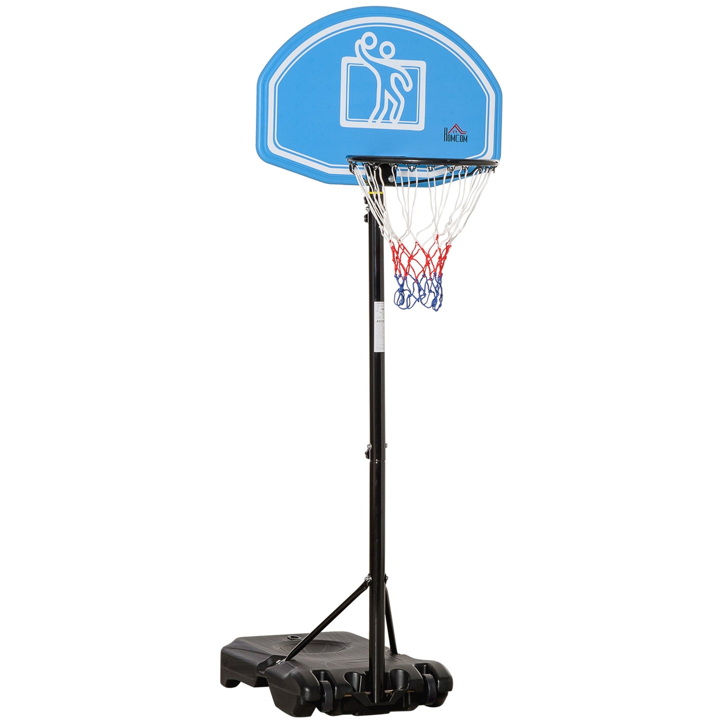 HOMCOM Adjustable Basketball Hoop Stand w/ Wheels and Weight Base
