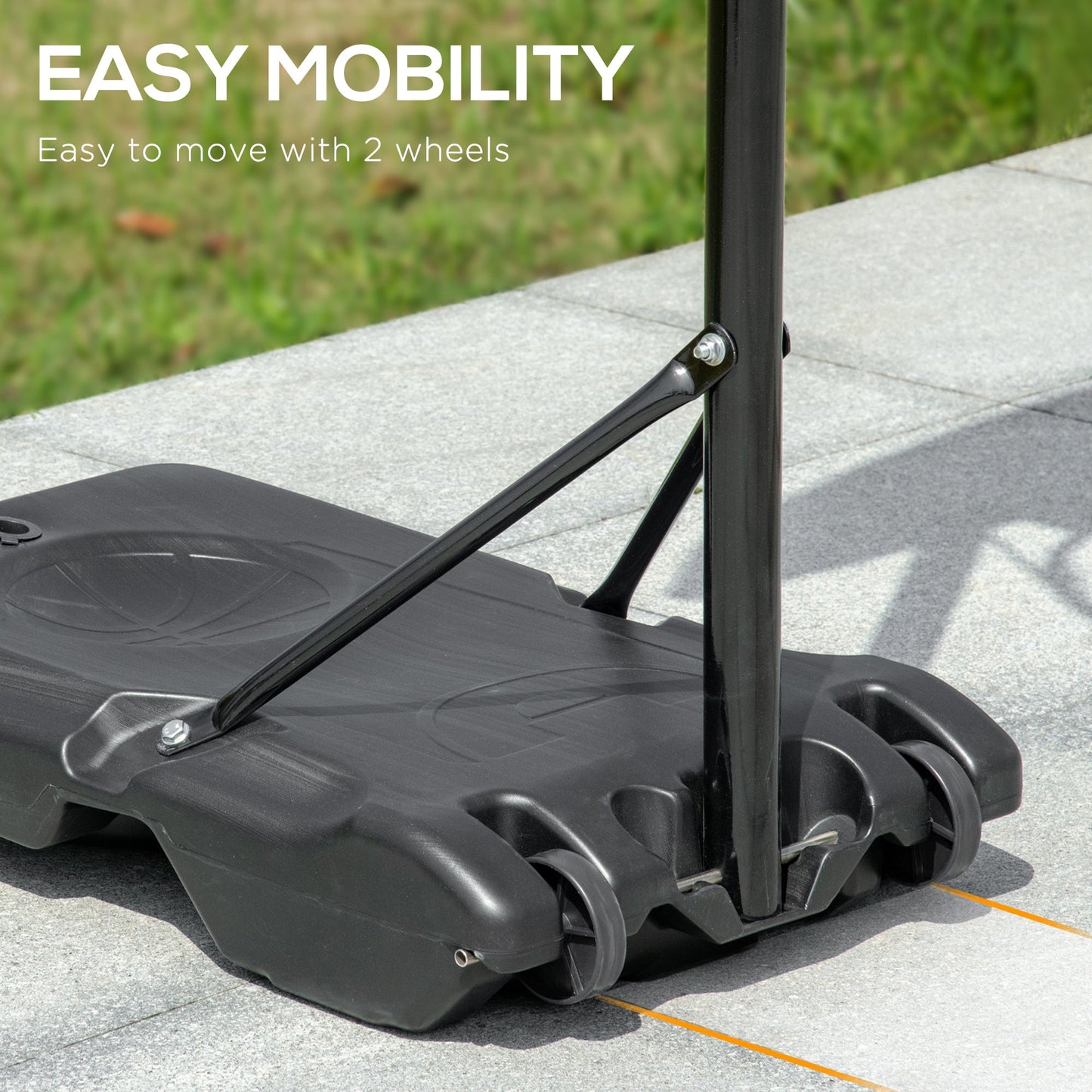HOMCOM Adjustable Basketball Hoop Stand w/ Wheels and Weight Base