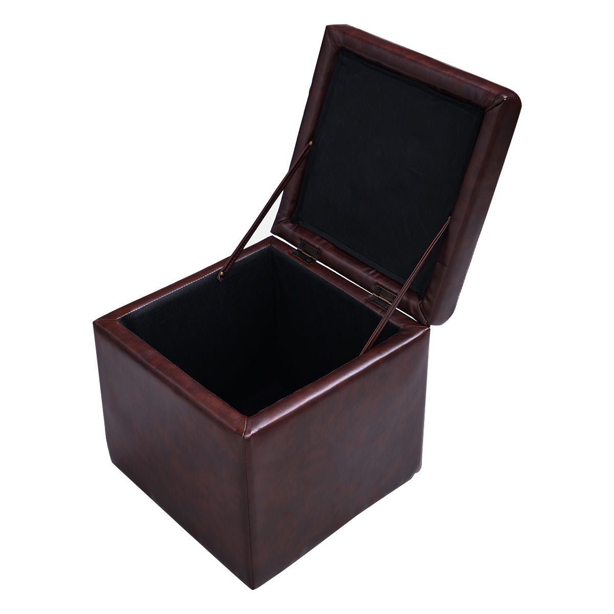 Foldable Cube Ottoman Pouffe Storage Seat-Black