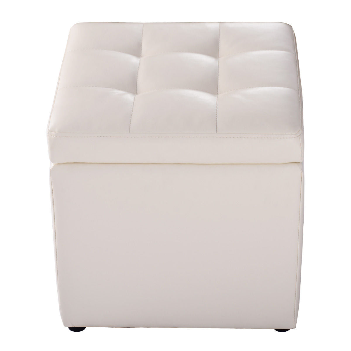 Foldable Cube Ottoman Pouffe Storage Seat-Black