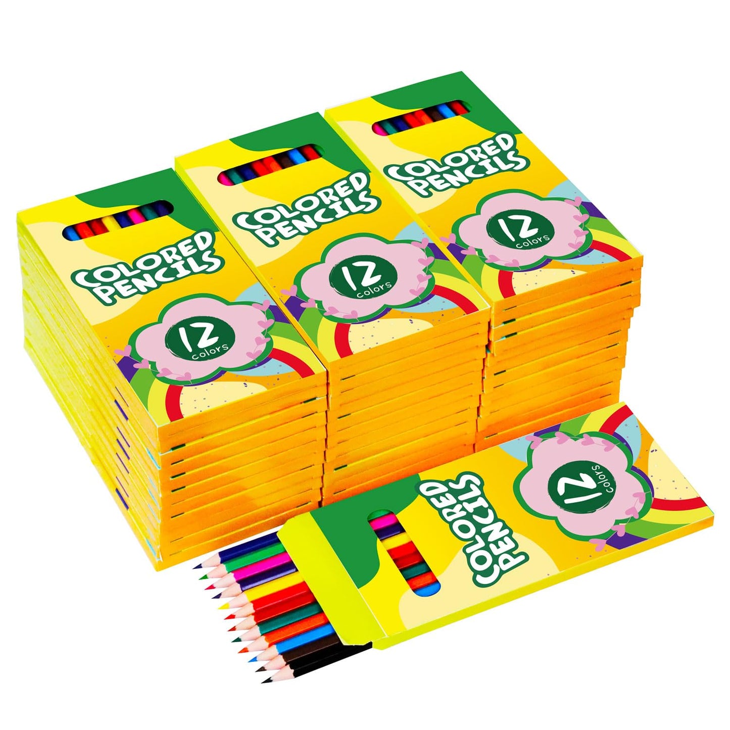 432 Count Colored Pencils Bulk - 36 Packs of 12 Pre-Sharpened Colors | S8686S