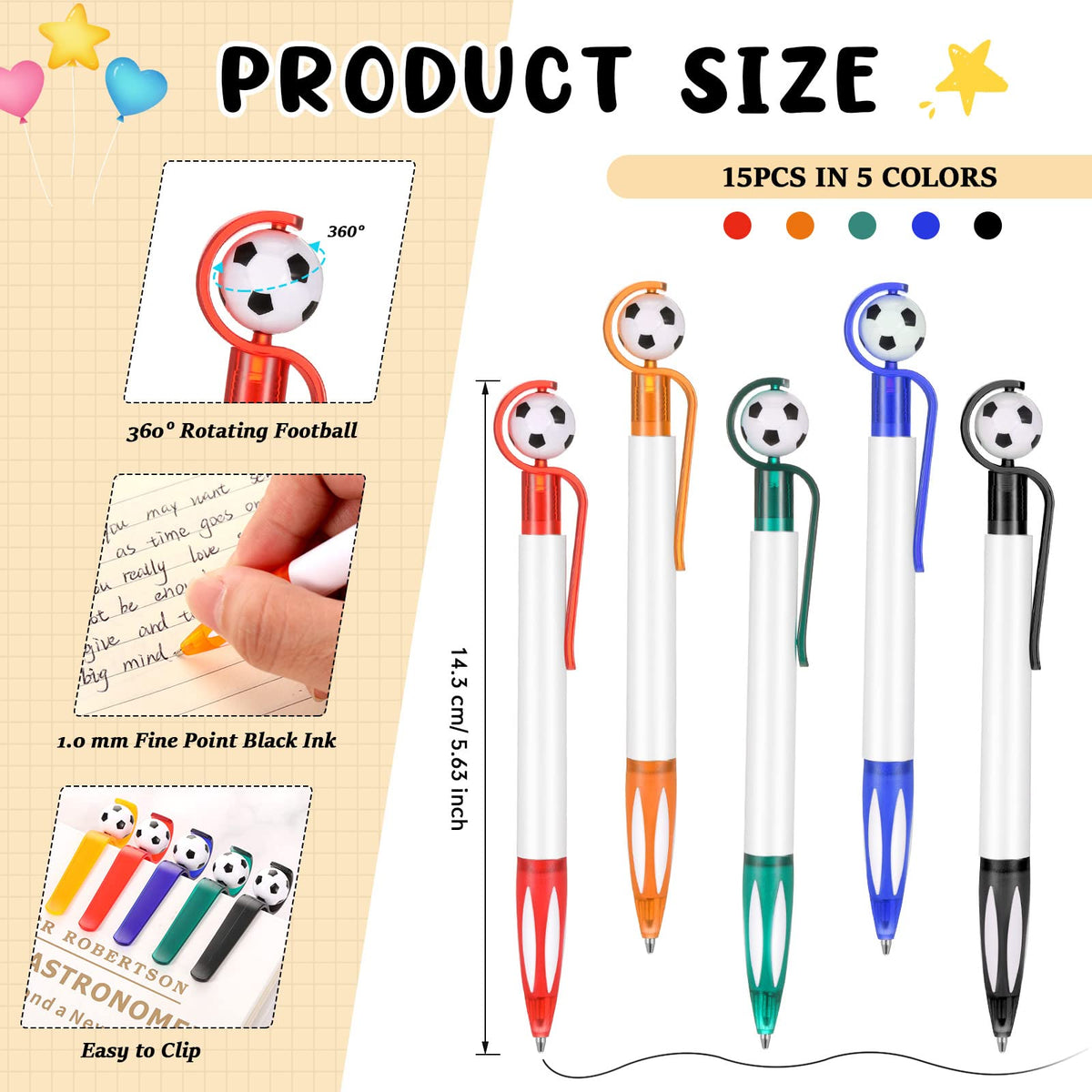 Sabary 30 Pcs Soccer Party Favors Set – Pens & Adjustable Bracelets for Kids & Teens (Multicolor)