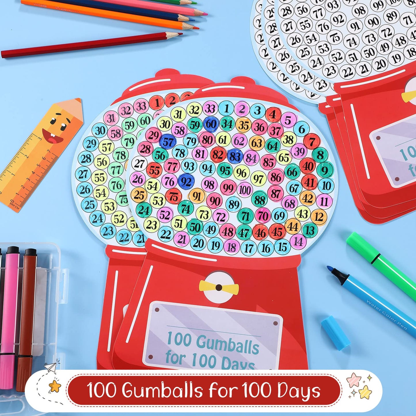Sabary 24 Pcs 100th Day Gumball Machine Craft Kit — Teacher Favor & Classroom Activity
