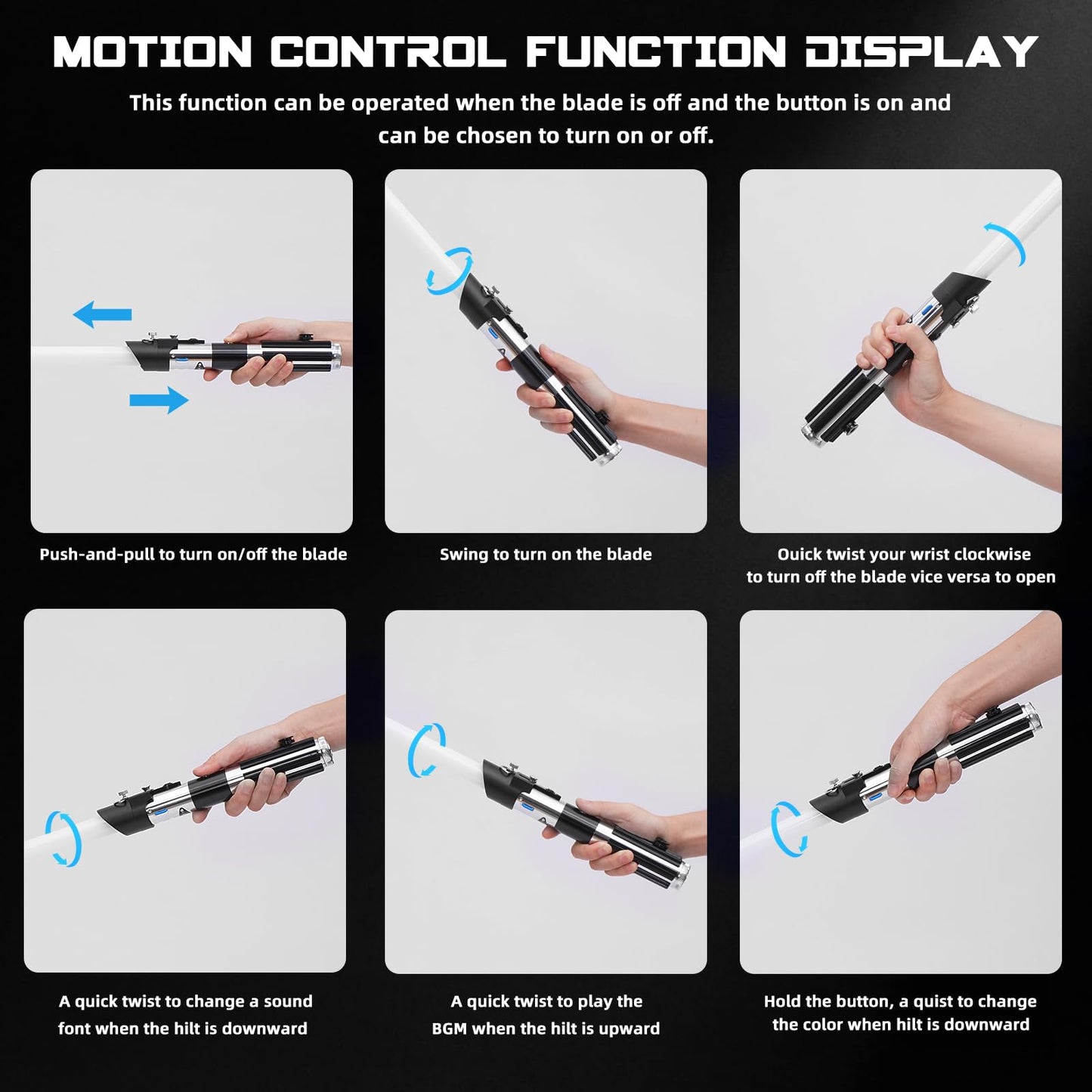 Saberforms Lightsaber – 12 RGB Colors, 16 Sound Fonts, Motion Control