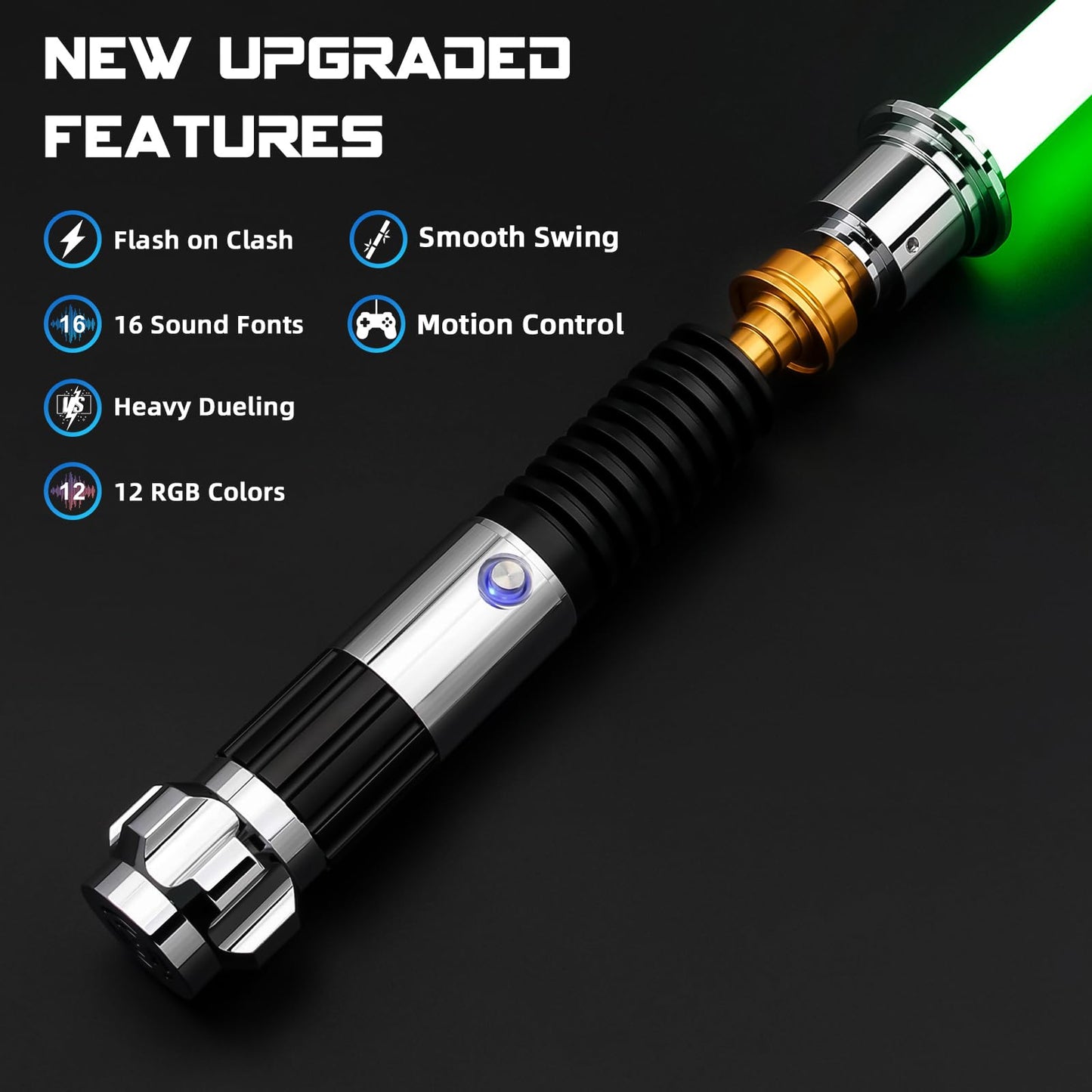 Saberforms Lightsaber Dueling Set — 16 Sounds, 12 RGB Colors, Motion Control, Metal Hilt