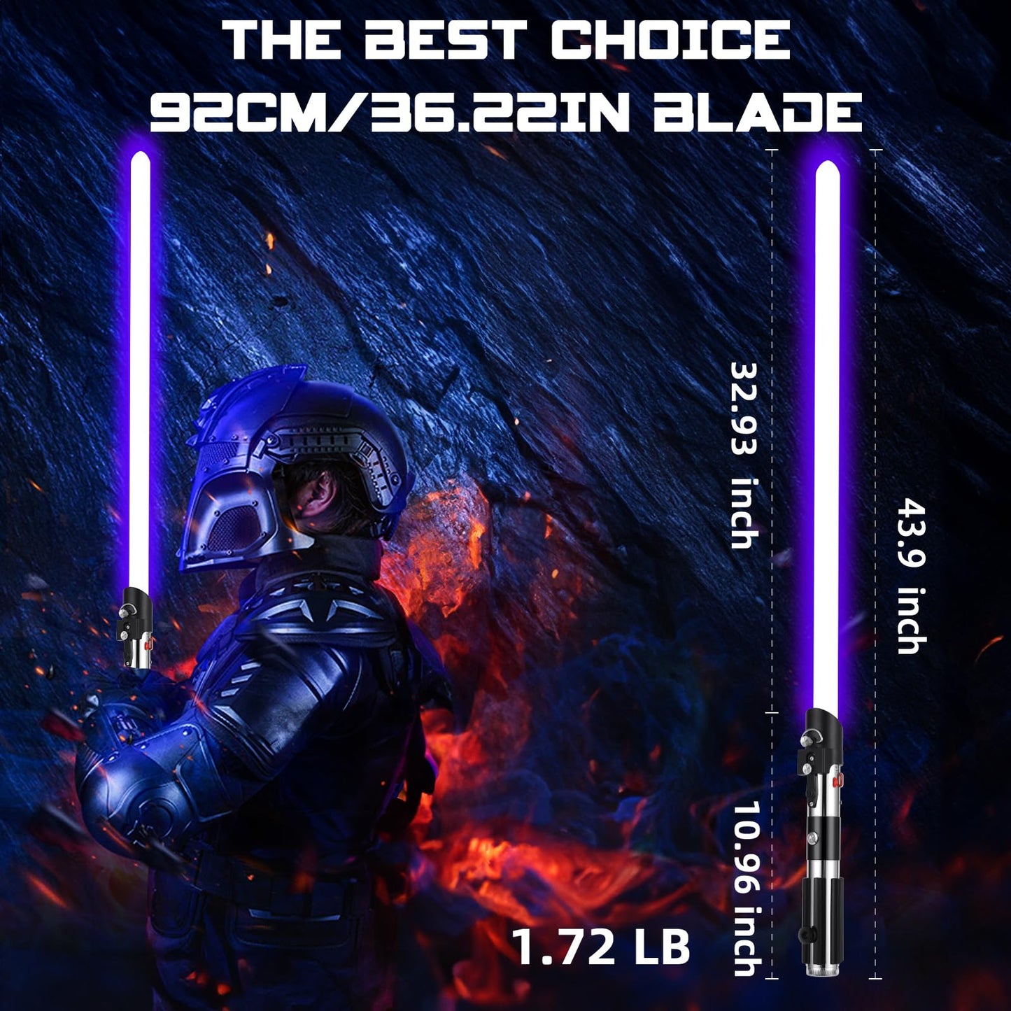 Saberforms Lightsaber – 12 RGB Colors, 16 Sound Fonts, Motion Control