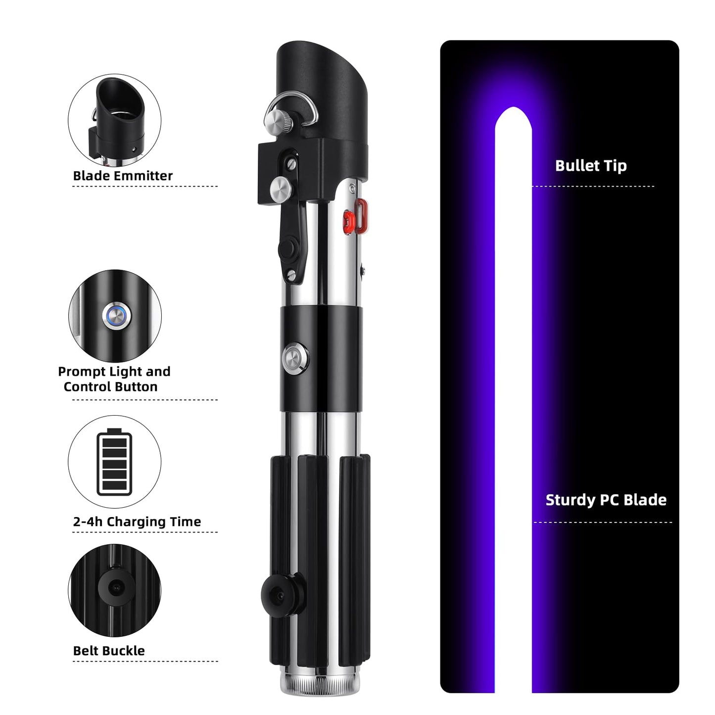 Saberforms Lightsaber – 12 RGB Colors, 16 Sound Fonts, Motion Control