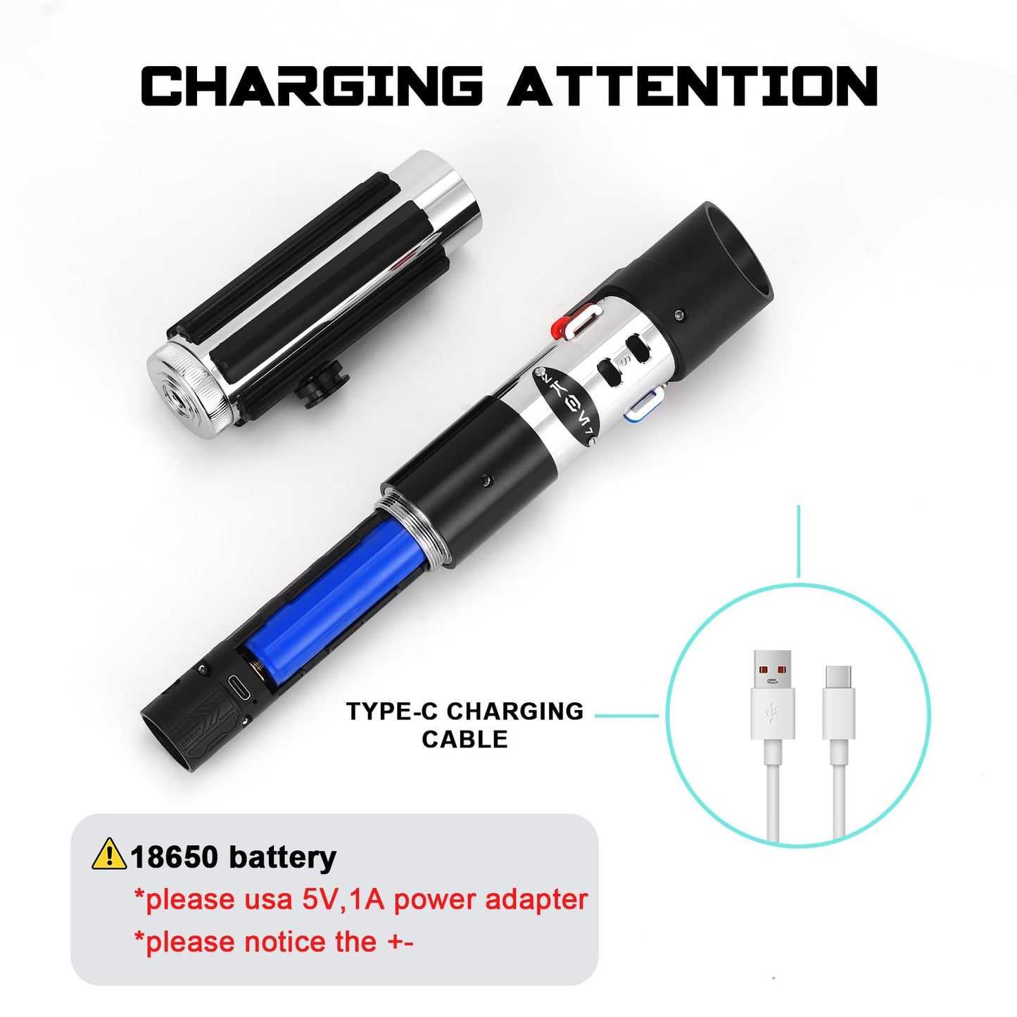 Saberforms Lightsaber – 12 RGB Colors, 16 Sound Fonts, Motion Control