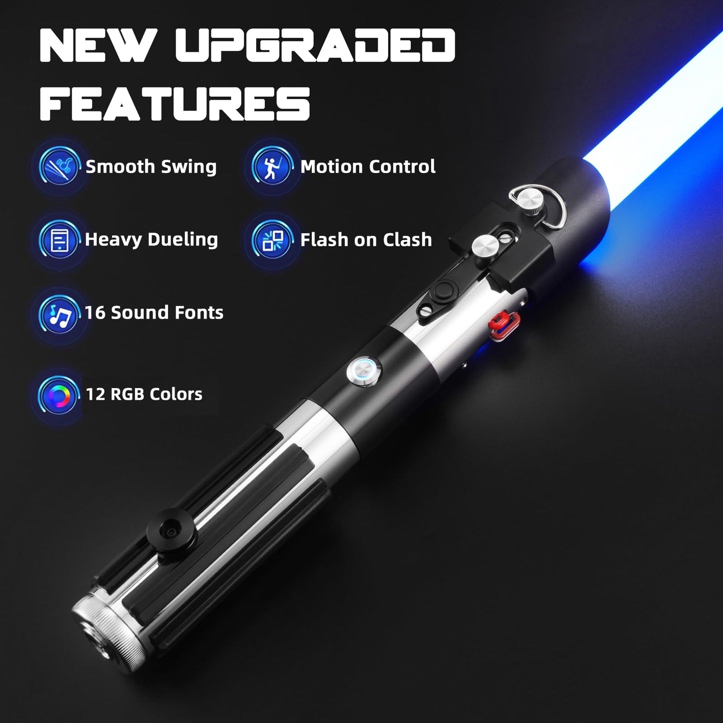 Saberforms Lightsaber – 12 RGB Colors, 16 Sound Fonts, Motion Control