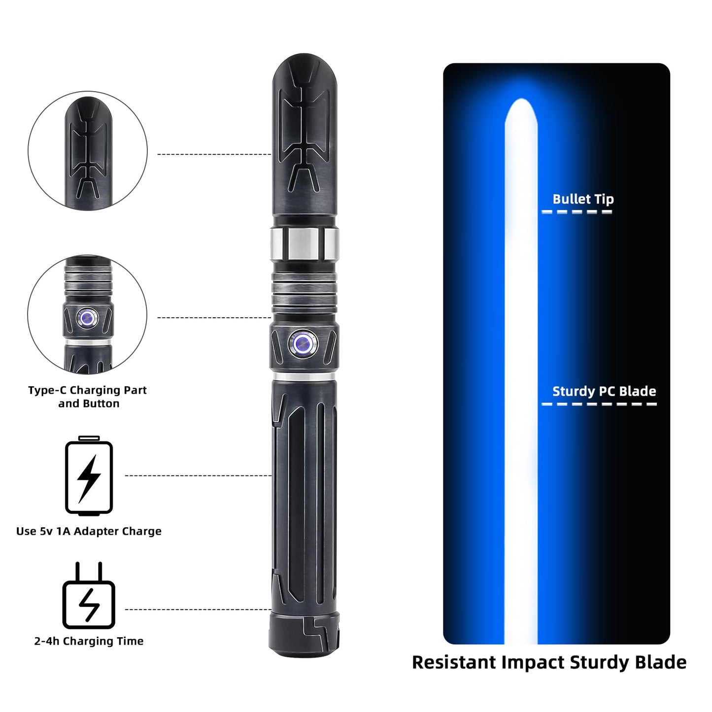 Saberforms Lightsaber Dueling Set – 12 RGB Colors, 16 Sound Fonts, Motion Control