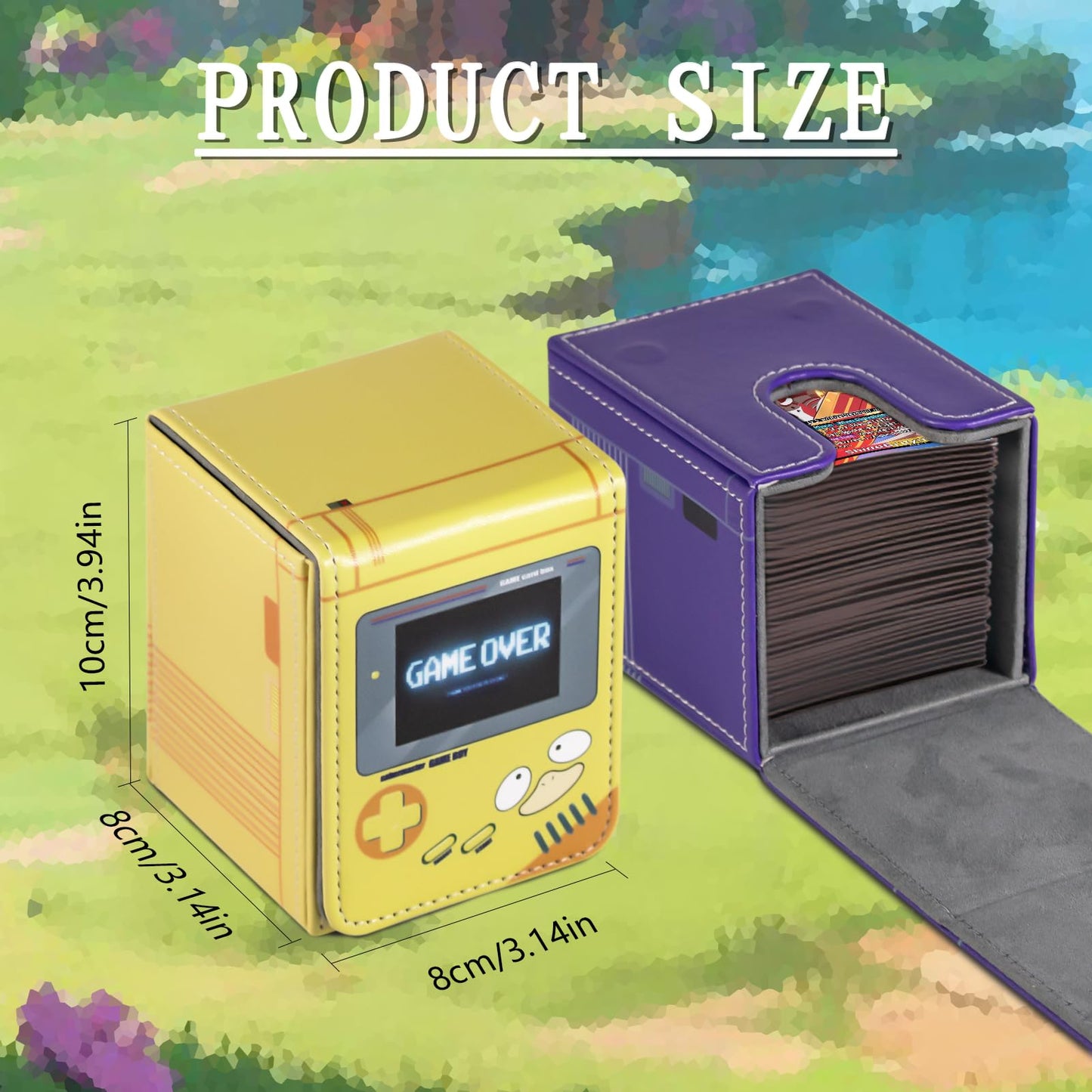 Sabermaster Card Deck Box – Fits 100+ Cards, Premium PU Leather, YGO MTG, Purple