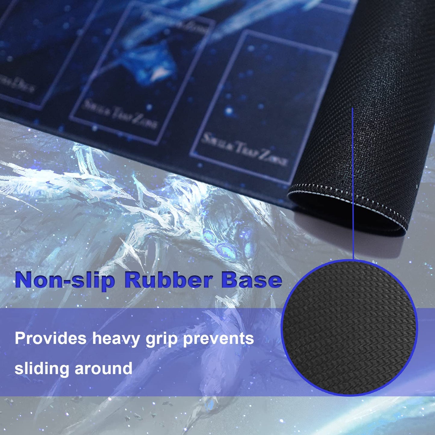 Sabermaster Card Rubber Mat – 60x60 cm, 2-Player Square Playmat for Gamers