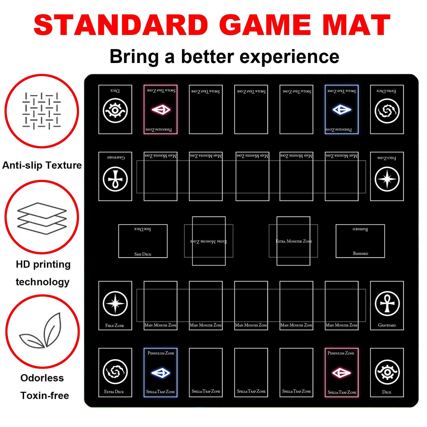 sabermaster Card Rubber Mat - 60x60 cm | 2-Player Square Gaming Mat