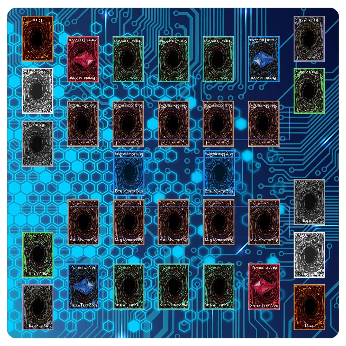 Sabermaster Card Rubber Mat – 60x60 cm, 2-Player Square Playmat for Gamers