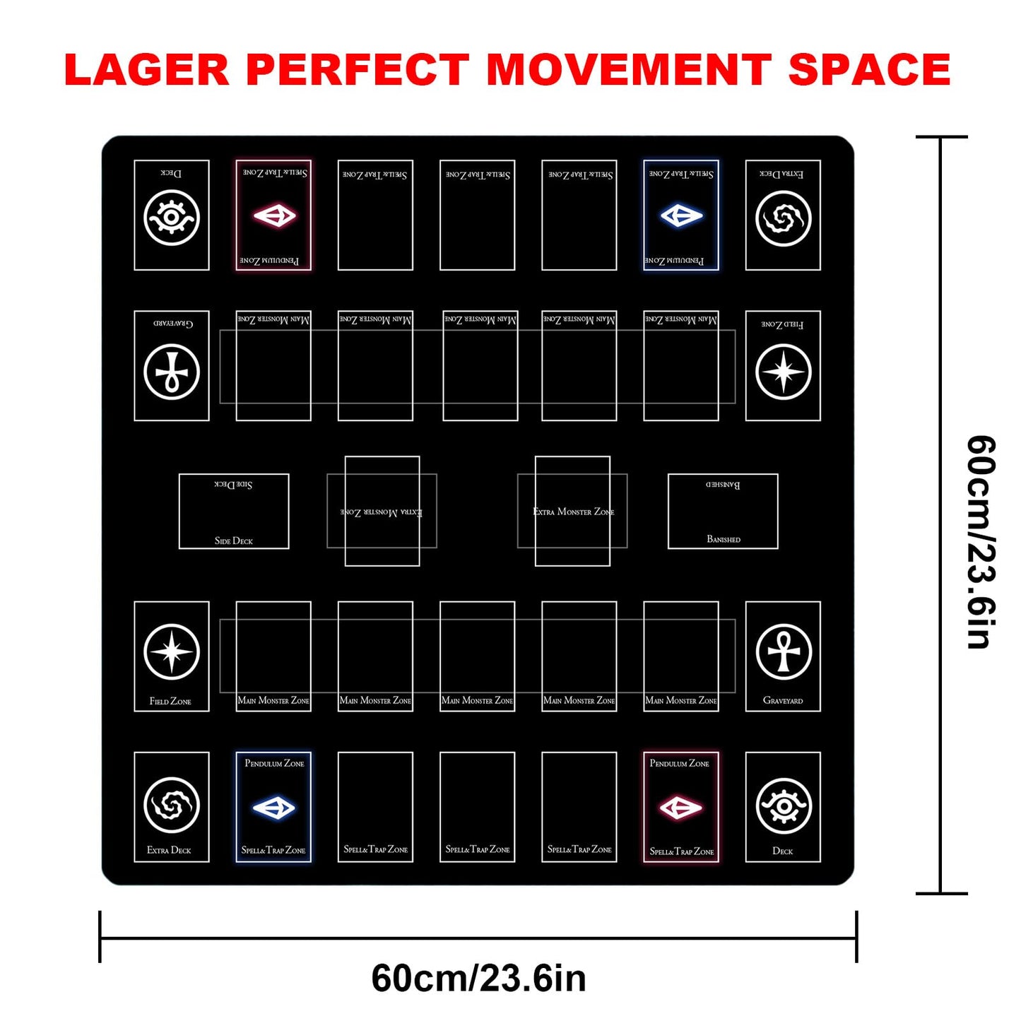 sabermaster Card Rubber Mat - 60x60 cm | 2-Player Square Gaming Mat