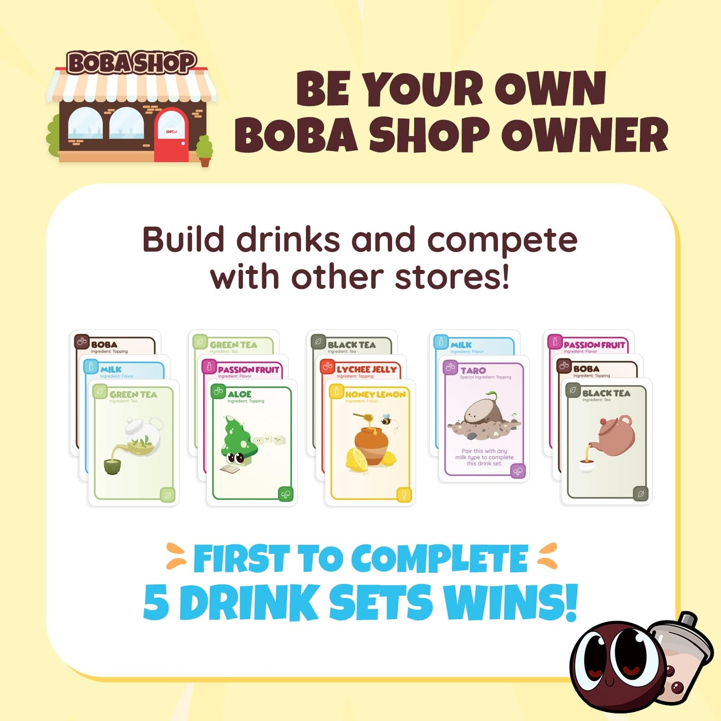 Sabobatage: The Boba Card Game 3rd Edition | Easy Family-Friendly Party Game | 2-5 Players