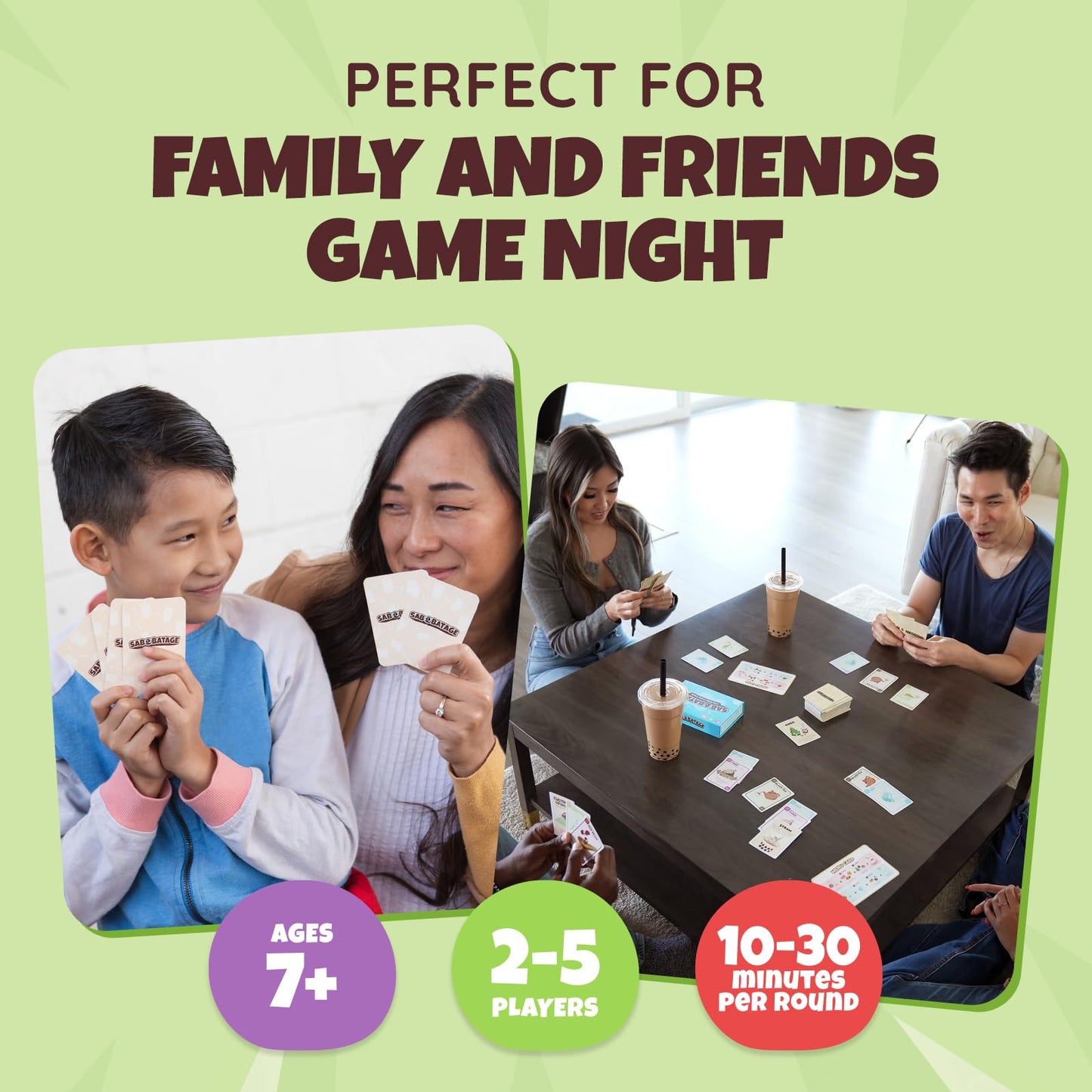 Sabobatage: The Boba Card Game 3rd Edition | Easy Family-Friendly Party Game | 2-5 Players