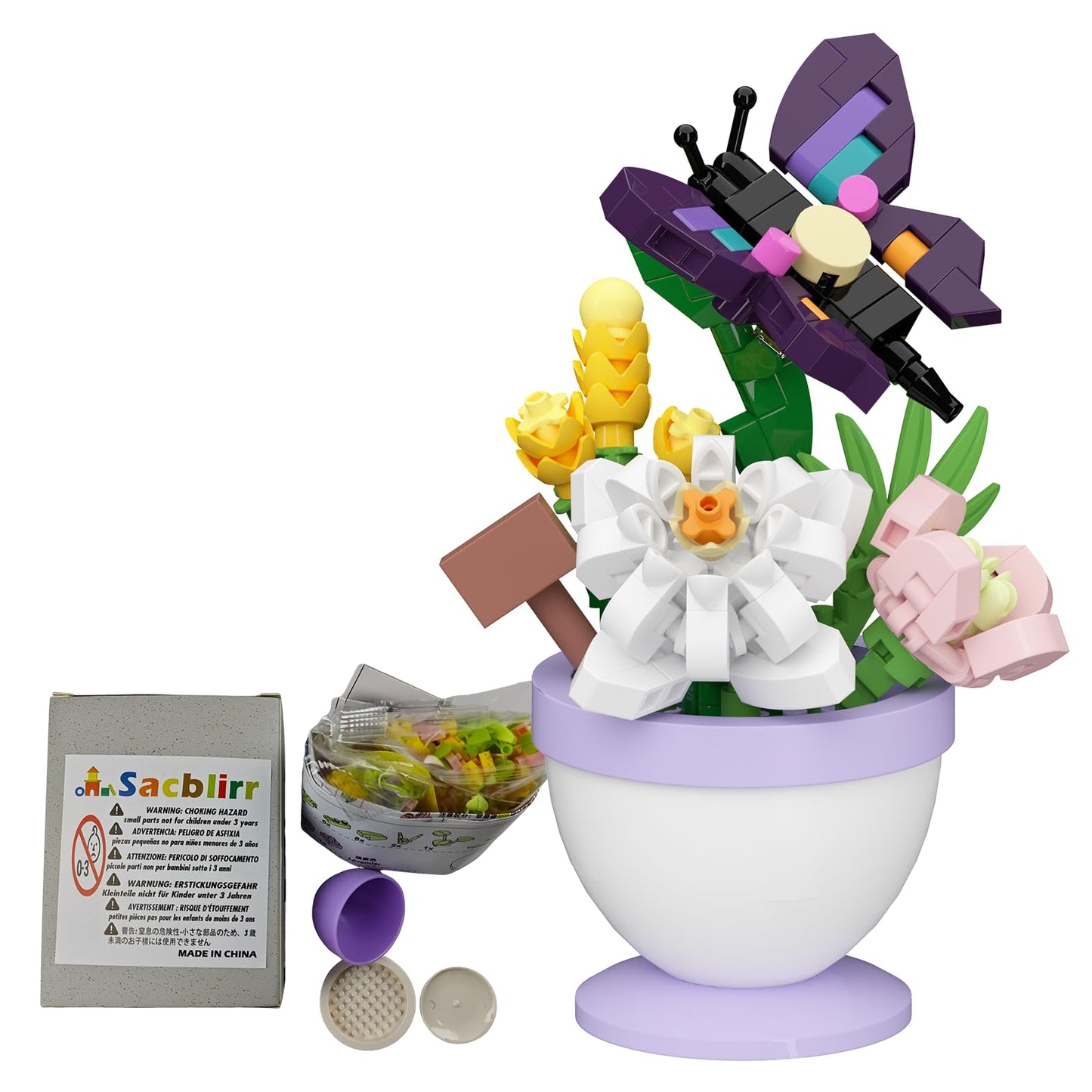 Sacblirr Mini Flower Bonsai: Daisy Butterfly DIY Potted Plant Blocks