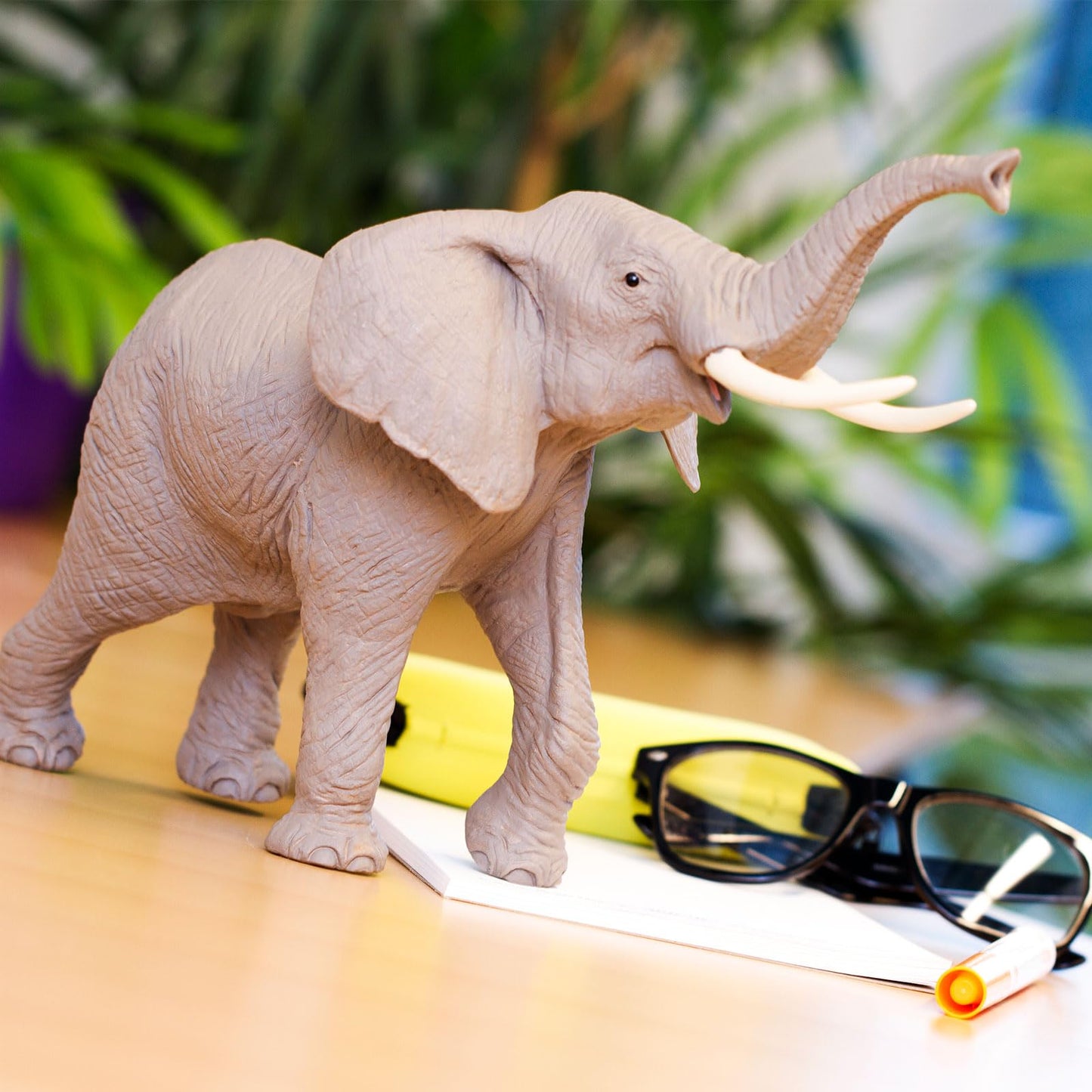 Safari Ltd. African Elephant Figurine – 8.4" Tall, 11.7" Long, Detailed Plastic Model for Kids 3+