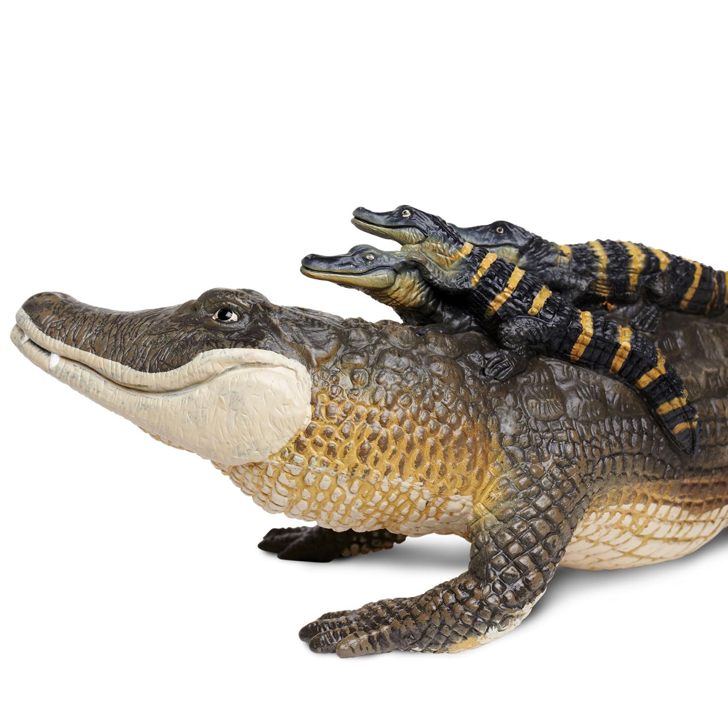 Safari Ltd. Alligator with Babies Figurine - 12-Inch Hand-Painted Wildlife Figure for Kids