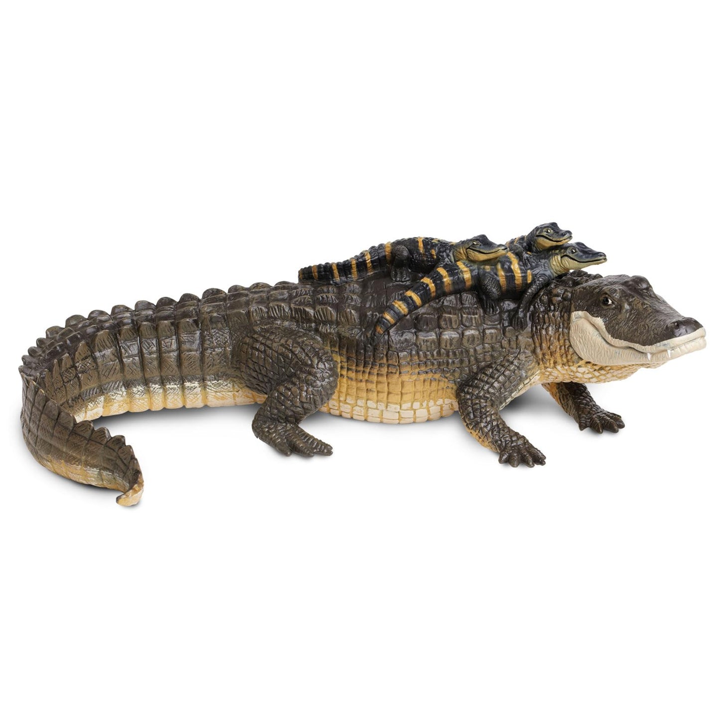 Safari Ltd. Alligator with Babies Figurine - 12-Inch Hand-Painted Wildlife Figure for Kids