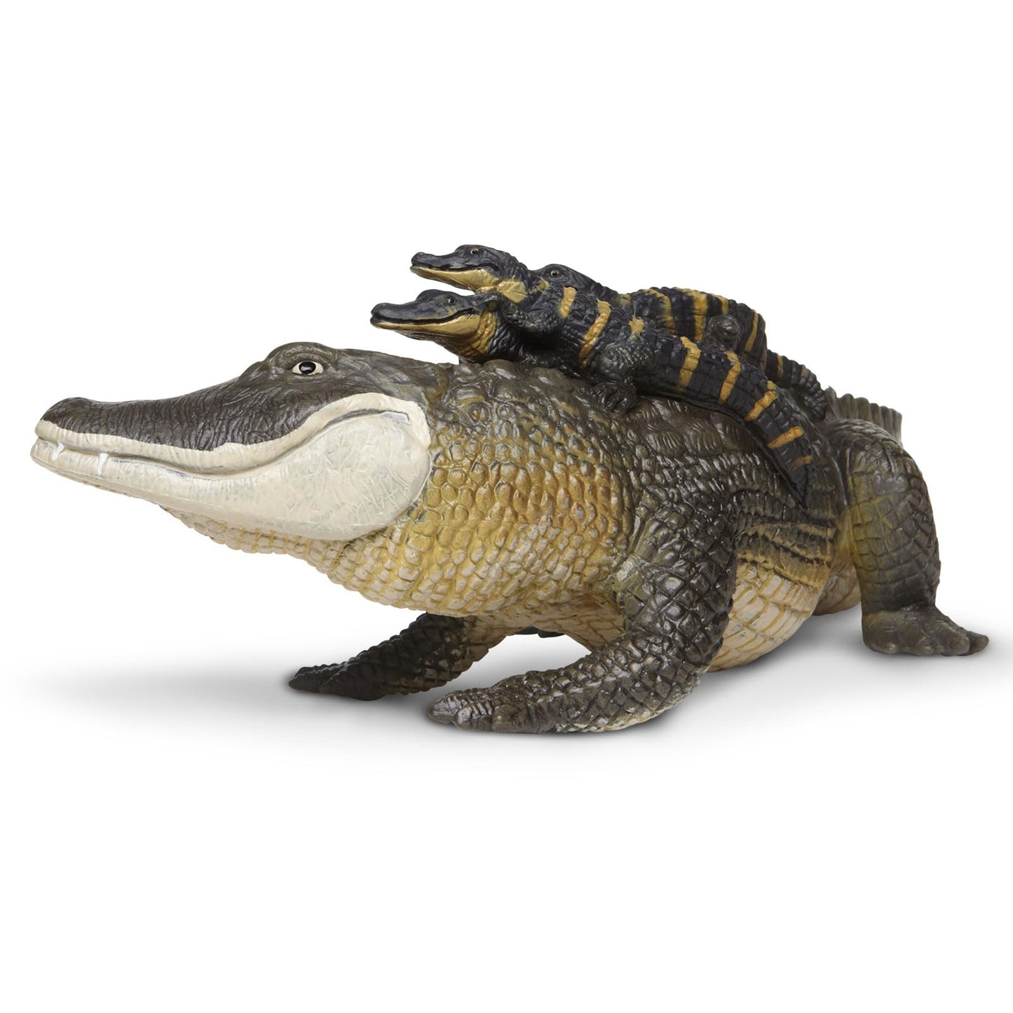 Safari Ltd. Alligator with Babies Figurine - 12-Inch Hand-Painted Wildlife Figure for Kids