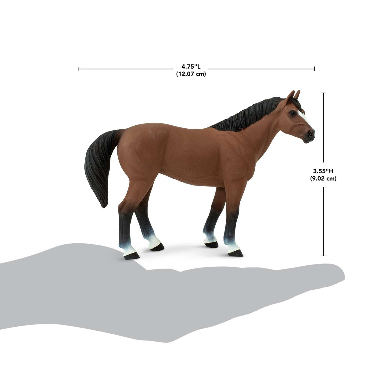Safari Ltd. American Quarter Horse Gelding Figurine 5" Lifelike Model Figure – Educational Toy for Kids 3+