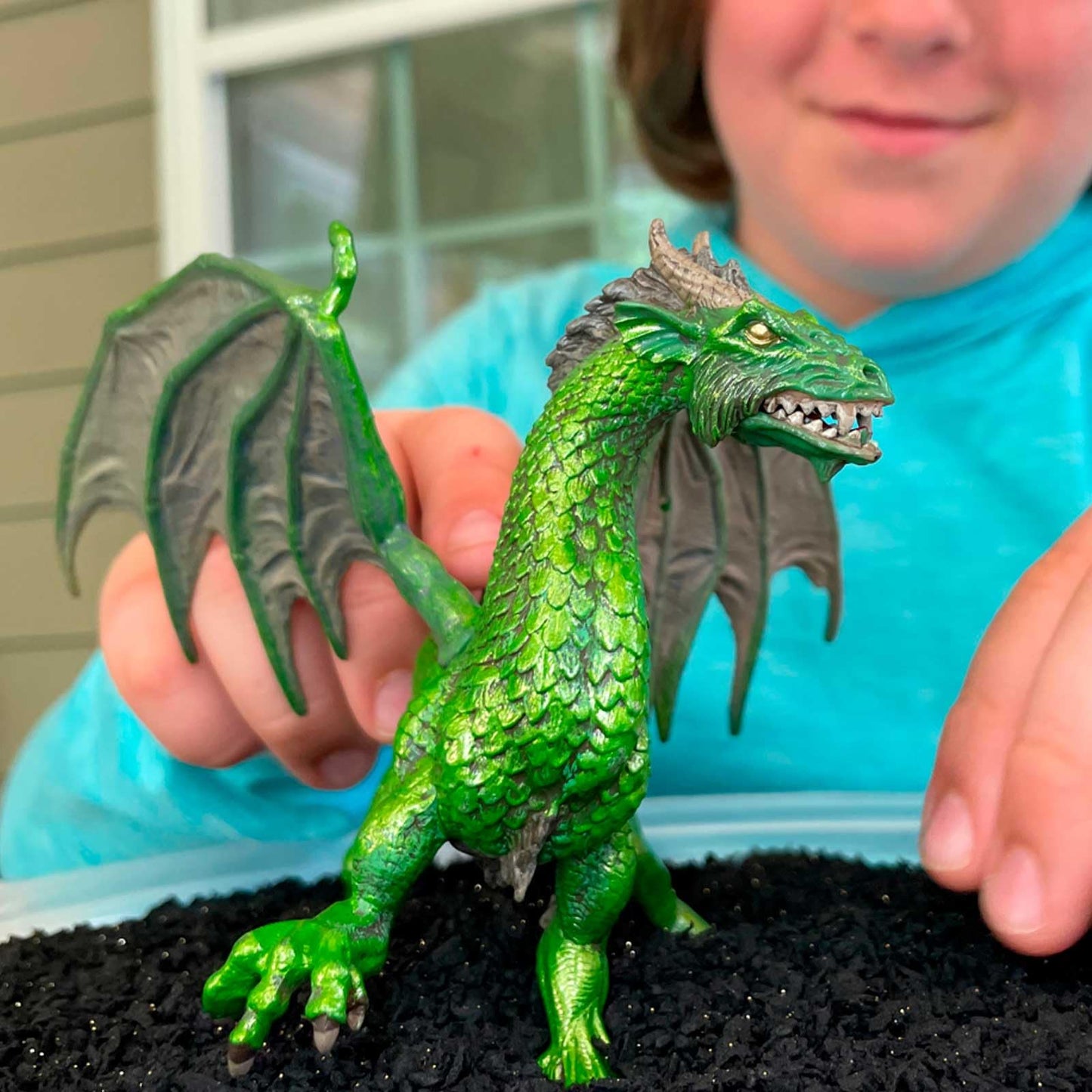 Safari Ltd. Forest Dragon Figurine – 6-Inch Plastic Mythical Creature Toy for Kids 4+