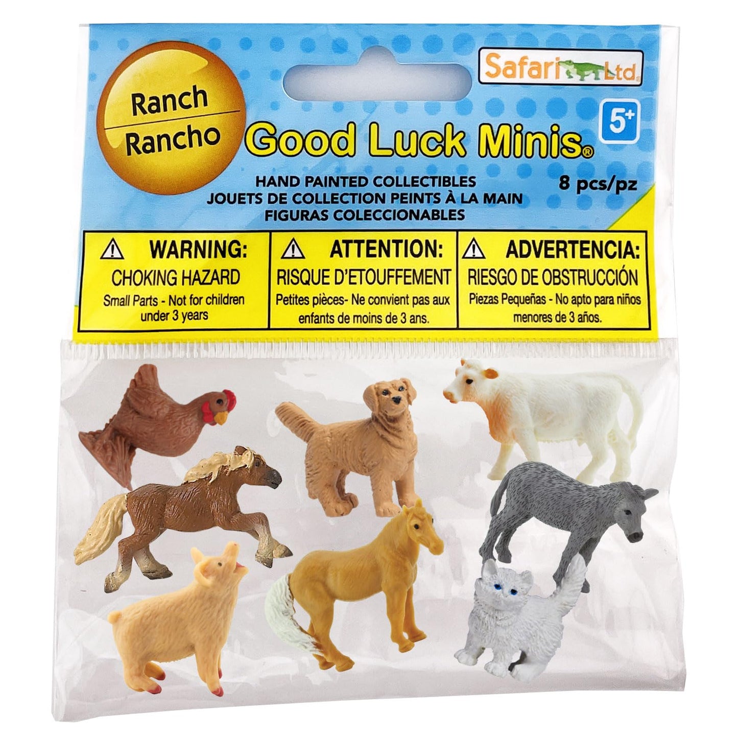 Safari Ltd. Good Luck Minis Ranch Fun Pack – 8 Mini Farm Figures