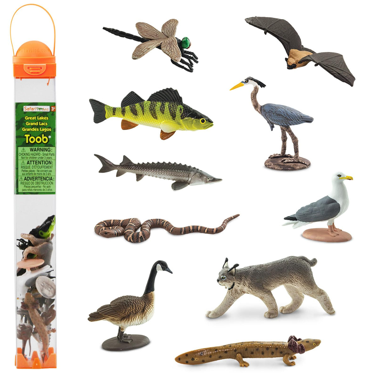 Safari Ltd. Great Lakes TOOB – 10 Hand-Painted Wildlife Figures for Kids 3+