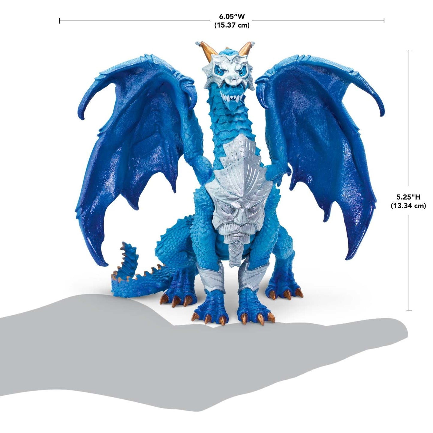 Safari Ltd Guardian Dragon Figurine – Regal Blue 6-inch Figure for Kids 4+ | Fantasy Play Toy