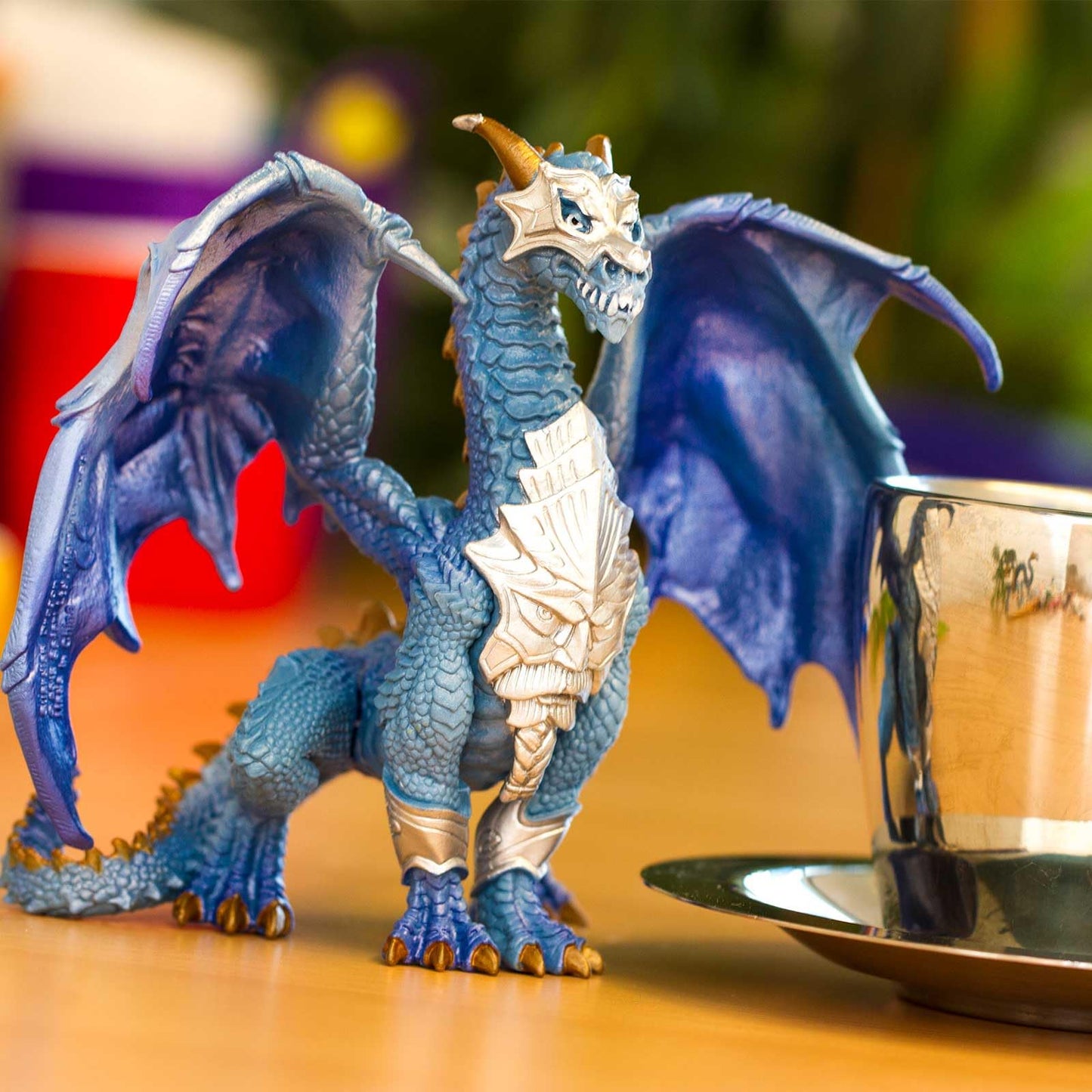 Safari Ltd Guardian Dragon Figurine – Regal Blue 6-inch Figure for Kids 4+ | Fantasy Play Toy