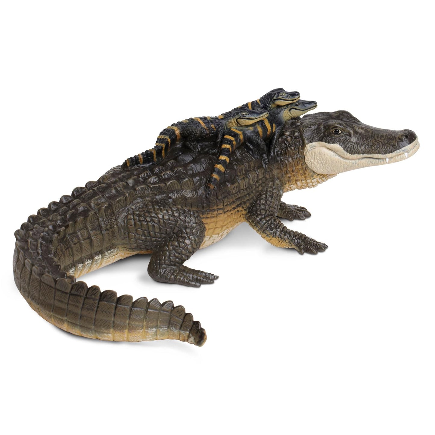 Safari Ltd. Alligator with Babies Figurine - 12-Inch Hand-Painted Wildlife Figure for Kids
