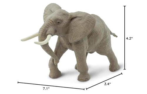 Safari Ltd. African Bull Elephant Figurine – Realistic 7.6-inch Wildlife Figure for Kids 3+