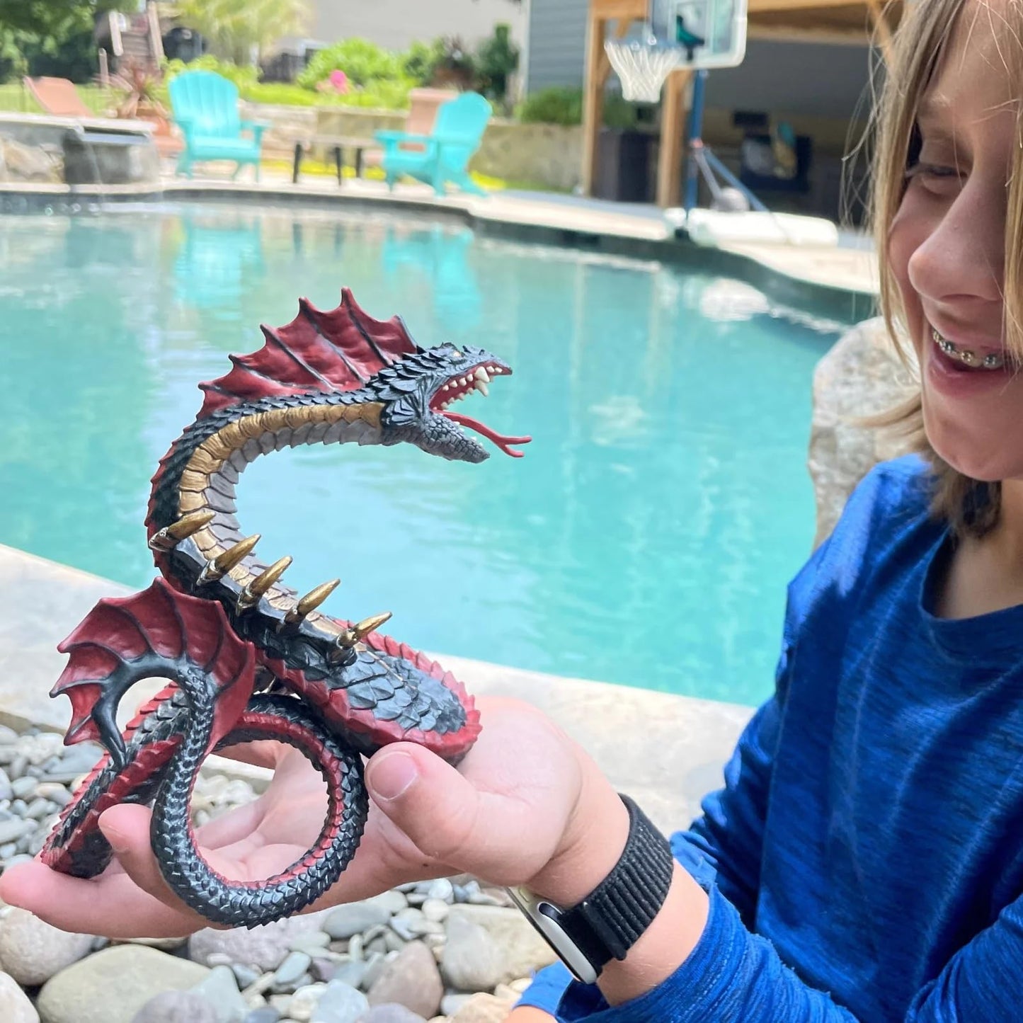 Safari Ltd. Mythical Basilisk Figurine - 5.5-Inch Serpent Model for Kids Aged 3+