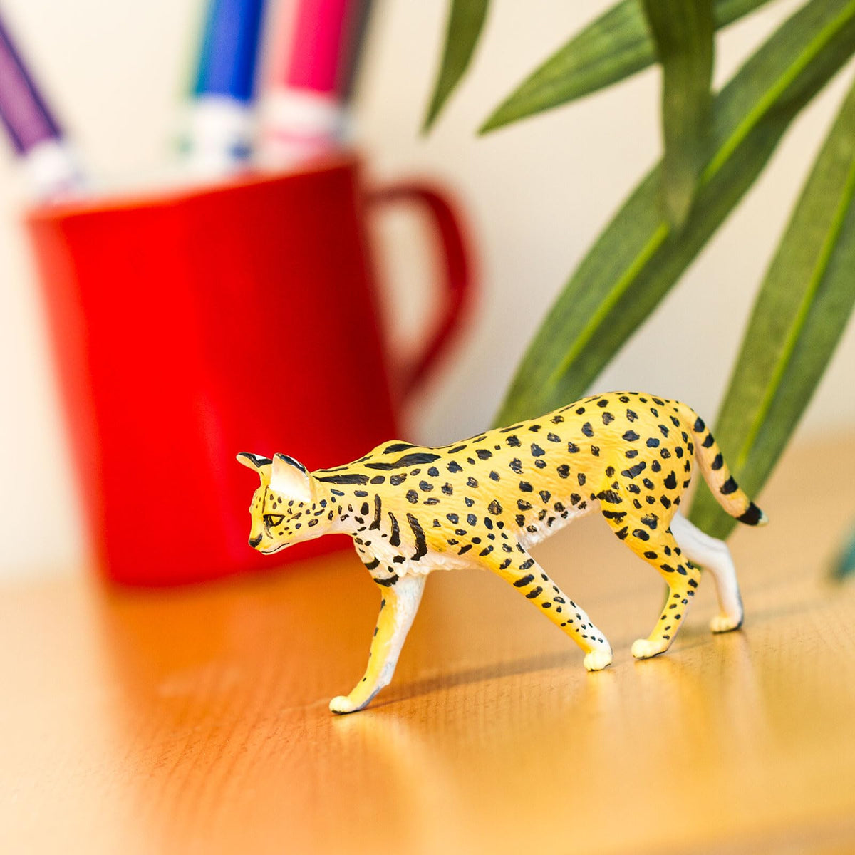 Safari Ltd. Serval Figurine - Realistic 3.75-Inch Wild Cat Figure for Kids