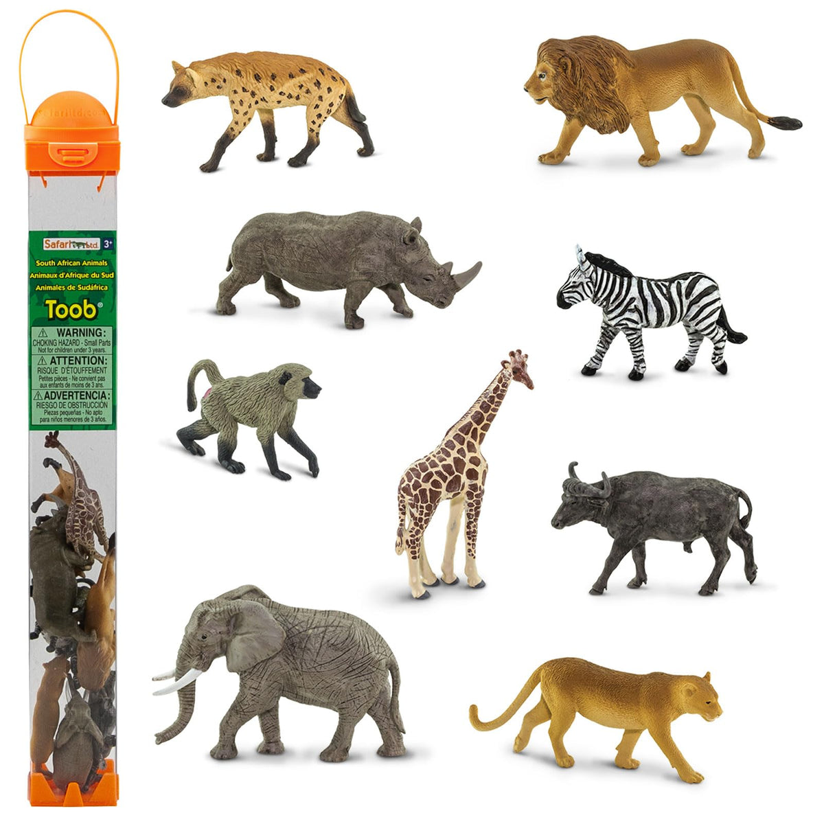 Safari Ltd. South African Animals TOOB – 9 Wildlife Figurines for Kids 3+