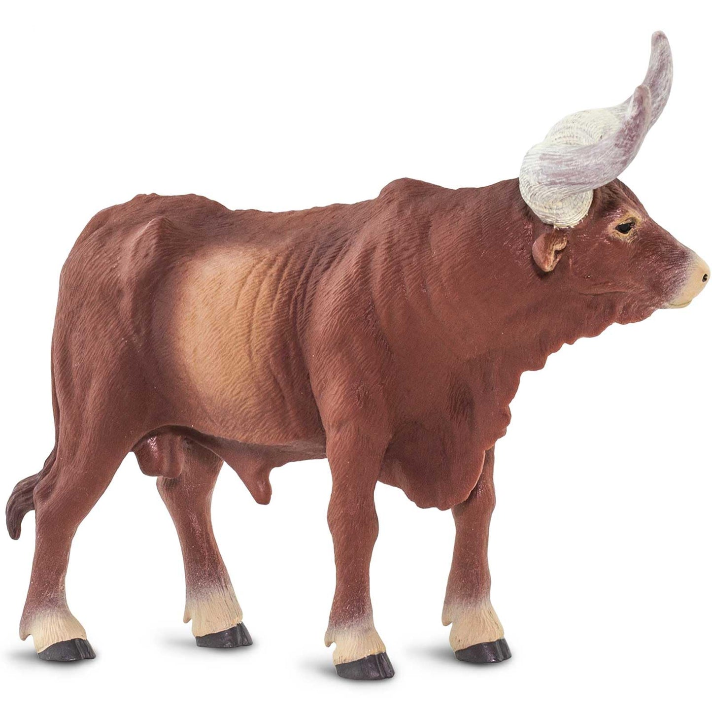 Safari Ltd. Watusi Bull Figurine – 6-inch Plastic Farm Animal Toy for Kids 3+